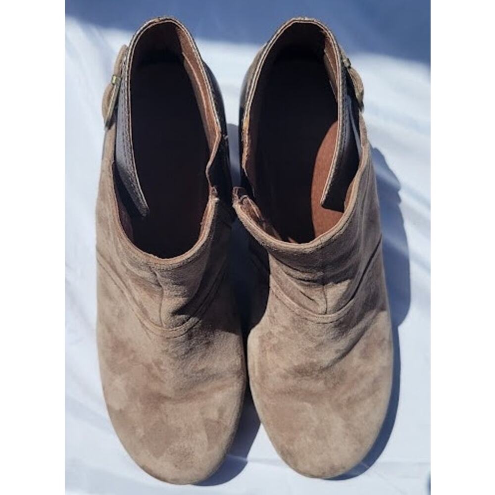 Dansko Brown Suede Wedge Ankle Boots - Picture 2 of 10